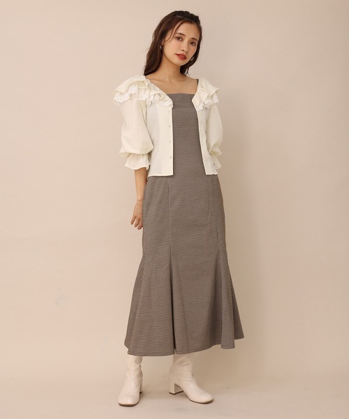 one after another NICE CLAUP（ワンアフターアナザーナイスクラップ）の「後ろ姿で差がつく存在感。バックリボンマーメイドキャミワンピース（ワンピース・レディース・ブラック/ブラウン系その他/ベージュ系その他/グリーン系その他・FREE）」の13枚目の写真