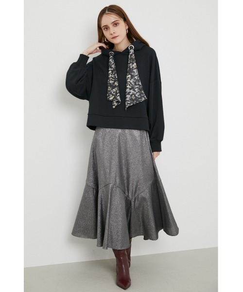 rienda（リエンダ）の「ウェーブヘムフレアスカート（スカート・レディース・シルバー/ブラック系その他/パープル系その他・SMALL/MEDIUM）」の6枚目の写真