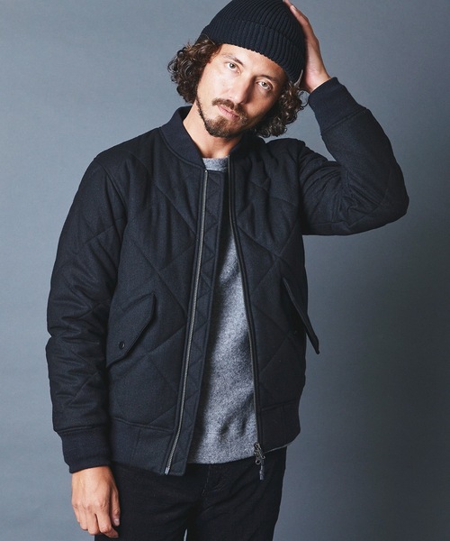 Magine（マージン）の「CASHMERE CLASSICAL TWEED QUILTING THINSULATE MA-1 カシミヤ クラシカルツイード キルティング MA-1（MA-1・メンズ・チャコールグレー/ブラック/グレー・44/46/48）」の8枚目の写真