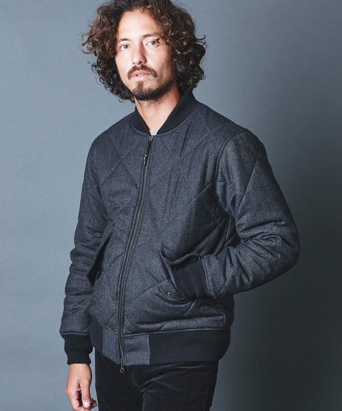 Magine（マージン）の「CASHMERE CLASSICAL TWEED QUILTING THINSULATE MA-1 カシミヤ クラシカルツイード キルティング MA-1（MA-1・メンズ・チャコールグレー/ブラック/グレー・44/46/48）」の4枚目の写真