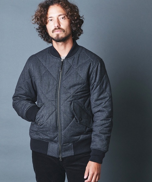 Magine（マージン）の「CASHMERE CLASSICAL TWEED QUILTING THINSULATE MA-1 カシミヤ クラシカルツイード キルティング MA-1（MA-1・メンズ・チャコールグレー/ブラック/グレー・44/46/48）」の14枚目の写真