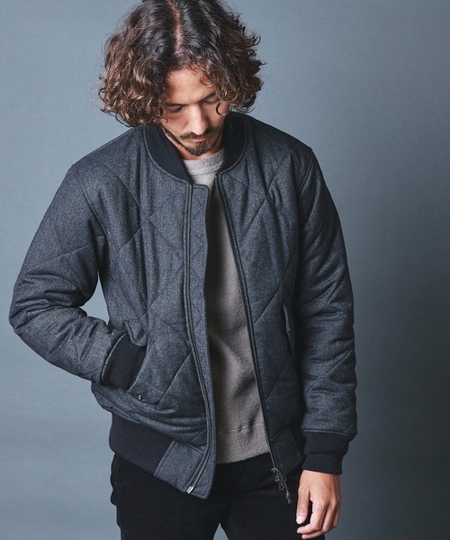 Magine（マージン）の「CASHMERE CLASSICAL TWEED QUILTING THINSULATE MA-1 カシミヤ クラシカルツイード キルティング MA-1（MA-1・メンズ・チャコールグレー/ブラック/グレー・44/46/48）」の9枚目の写真