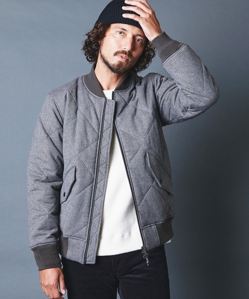 Magine（マージン）の「CASHMERE CLASSICAL TWEED QUILTING THINSULATE MA-1 カシミヤ クラシカルツイード キルティング MA-1（MA-1・メンズ・チャコールグレー/ブラック/グレー・44/46/48）」の5枚目の写真