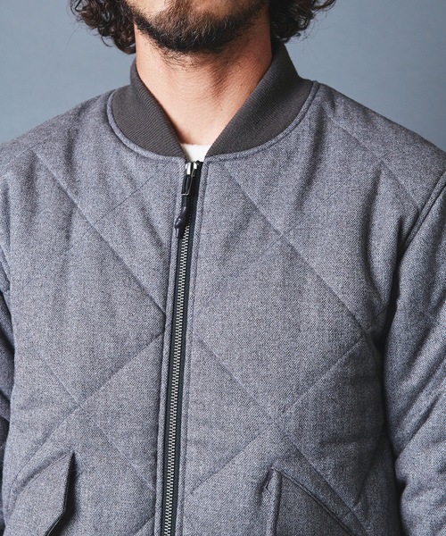 Magine（マージン）の「CASHMERE CLASSICAL TWEED QUILTING THINSULATE MA-1 カシミヤ クラシカルツイード キルティング MA-1（MA-1・メンズ・チャコールグレー/ブラック/グレー・44/46/48）」の7枚目の写真