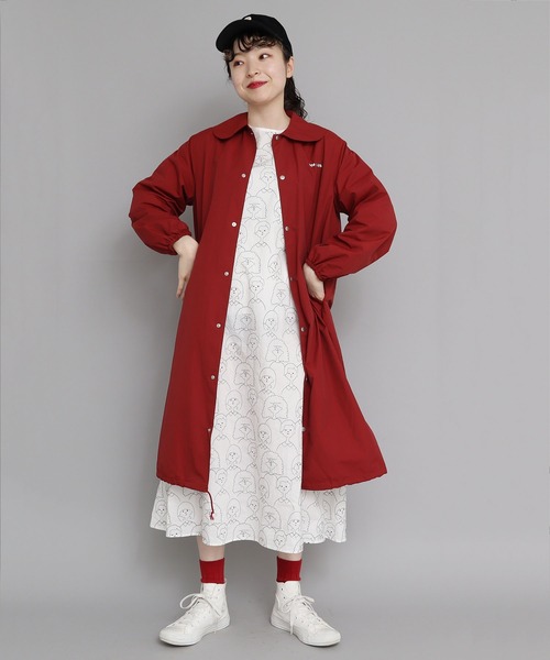 I am I in fact...（アイアムアイインファクト）の「ナイロンタッサー ラウンドカラーコーチコート（その他アウター・レディース・グリーン/レッド/ブラック・FREE）」の3枚目の写真