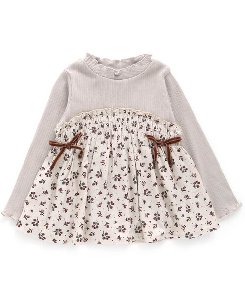 apres les cours（アプレレクール）の「ベリー柄チュニック（チュニック・キッズ・サーモンピンク/パープル/ライトグレー・110/90/140/120/100/130/80）」の2枚目の写真