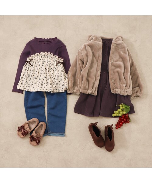 apres les cours（アプレレクール）の「ベリー柄チュニック（チュニック・キッズ・サーモンピンク/パープル/ライトグレー・110/90/140/120/100/130/80）」の7枚目の写真