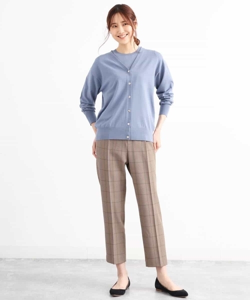 MK MICHEL KLEIN（エムケーミッシェルクラン）の「【洗える】ショート丈カラーニットアンサンブル（ニット/セーター・レディース・ライトブルー/ネイビー/レッド/ライトブラウン/ダークグレー/マスタード・38）」の12枚目の写真