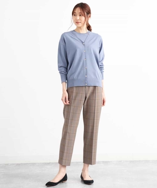 MK MICHEL KLEIN（エムケーミッシェルクラン）の「【洗える】ショート丈カラーニットアンサンブル（ニット/セーター・レディース・ライトブルー/ネイビー/レッド/ライトブラウン/ダークグレー/マスタード・38）」の18枚目の写真