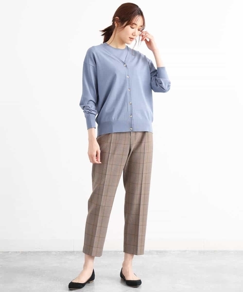 MK MICHEL KLEIN（エムケーミッシェルクラン）の「【洗える】ショート丈カラーニットアンサンブル（ニット/セーター・レディース・ライトブルー/ネイビー/レッド/ライトブラウン/ダークグレー/マスタード・38）」の15枚目の写真