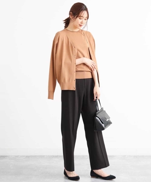 MK MICHEL KLEIN（エムケーミッシェルクラン）の「【洗える】ショート丈カラーニットアンサンブル（ニット/セーター・レディース・ライトブルー/ネイビー/レッド/ライトブラウン/ダークグレー/マスタード・38）」の22枚目の写真