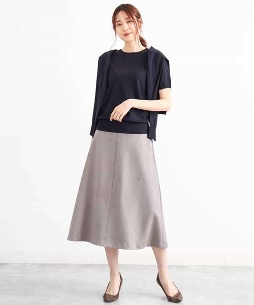 MK MICHEL KLEIN（エムケーミッシェルクラン）の「【洗える】ショート丈カラーニットアンサンブル（ニット/セーター・レディース・ライトブルー/ネイビー/レッド/ライトブラウン/ダークグレー/マスタード・38）」の10枚目の写真