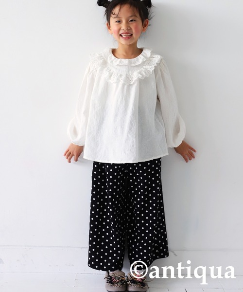 antiqua（アンティカ）の「ドットストレートパンツ（その他パンツ・キッズ・ブラック・4/6/3/5）」の9枚目の写真