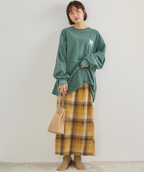LAVEANGE(ラビアンジェ)の「シャギーフリンジ チェックラップスカート(スカート・レディース・ブラック/イエロー/オレンジ・LL/3L/4L/M/L)」の22枚目の写真