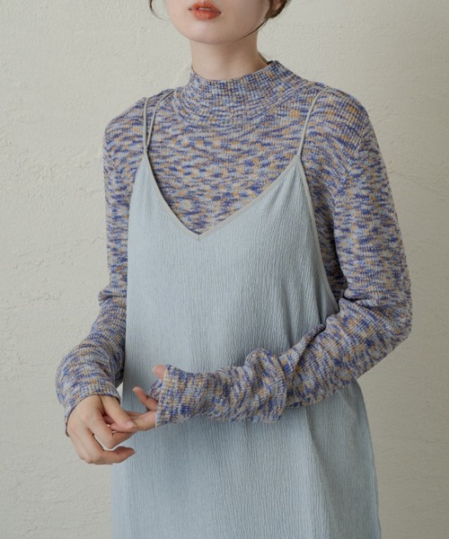 Kastane（カスタネ）の「ループヤーンカラーミックスニット（ニット/セーター・レディース・パープル/イエロー・FREE）」の2枚目の写真