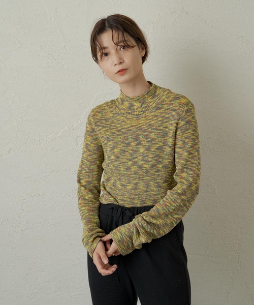 Kastane（カスタネ）の「ループヤーンカラーミックスニット（ニット/セーター・レディース・パープル/イエロー・FREE）」の7枚目の写真