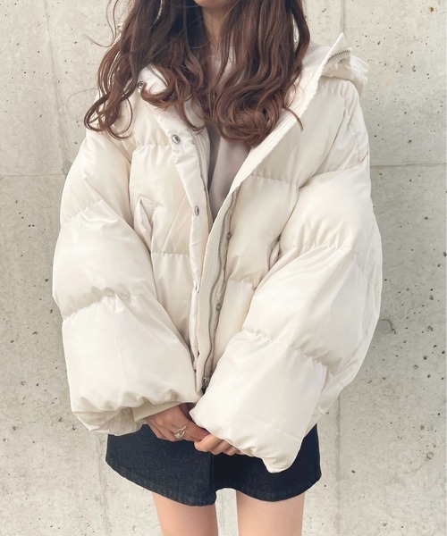 apres jour（アプレジュール）の「中わた袖ボリュームブルゾン【ZOZOTOWN限定アイテム】【9PO】（ブルゾン・レディース・ブラック/アイボリー・フリー/X-LARGE）」の13枚目の写真