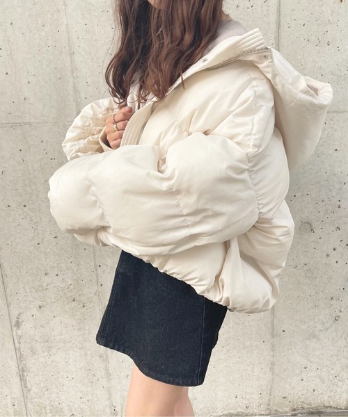 apres jour（アプレジュール）の「中わた袖ボリュームブルゾン【ZOZOTOWN限定アイテム】【9PO】（ブルゾン・レディース・ブラック/アイボリー・フリー/X-LARGE）」の14枚目の写真