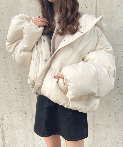 apres jour（アプレジュール）の「中わた袖ボリュームブルゾン【ZOZOTOWN限定アイテム】【9PO】（ブルゾン・レディース・ブラック/アイボリー・フリー/X-LARGE）」の15枚目の写真