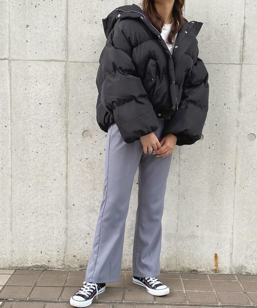 apres jour（アプレジュール）の「中わた袖ボリュームブルゾン【ZOZOTOWN限定アイテム】【9PO】（ブルゾン・レディース・ブラック/アイボリー・フリー/X-LARGE）」の9枚目の写真