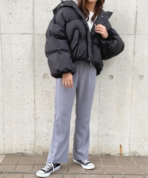 apres jour（アプレジュール）の「中わた袖ボリュームブルゾン【ZOZOTOWN限定アイテム】【9PO】（ブルゾン・レディース・ブラック/アイボリー・フリー/X-LARGE）」の10枚目の写真