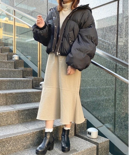 apres jour（アプレジュール）の「中わた袖ボリュームブルゾン【ZOZOTOWN限定アイテム】【9PO】（ブルゾン・レディース・ブラック/アイボリー・フリー/X-LARGE）」の6枚目の写真