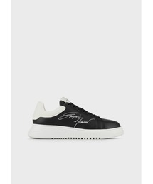 EMPORIO ARMANI | 【エンポリオ アルマーニ】レザースニーカー シグネチャーロゴ(スニーカー)