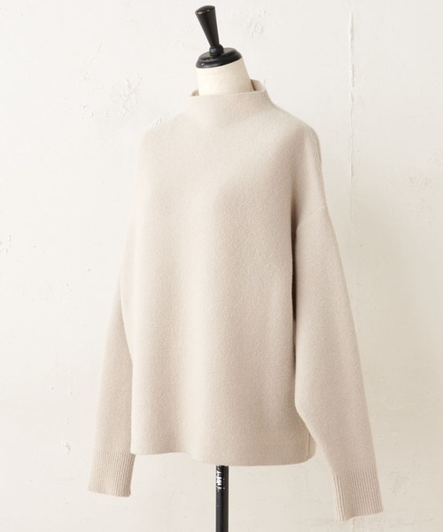 BEARDSLEY（ビアズリー）の「ニットフレアスカートとセットアップで着られる ボトルネックプルオーバー（ニット/セーター・レディース・ベージュ/グレー・FREE）」の6枚目の写真