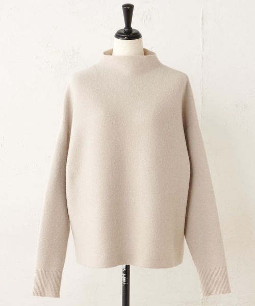 BEARDSLEY（ビアズリー）の「ニットフレアスカートとセットアップで着られる ボトルネックプルオーバー（ニット/セーター・レディース・ベージュ/グレー・FREE）」の7枚目の写真