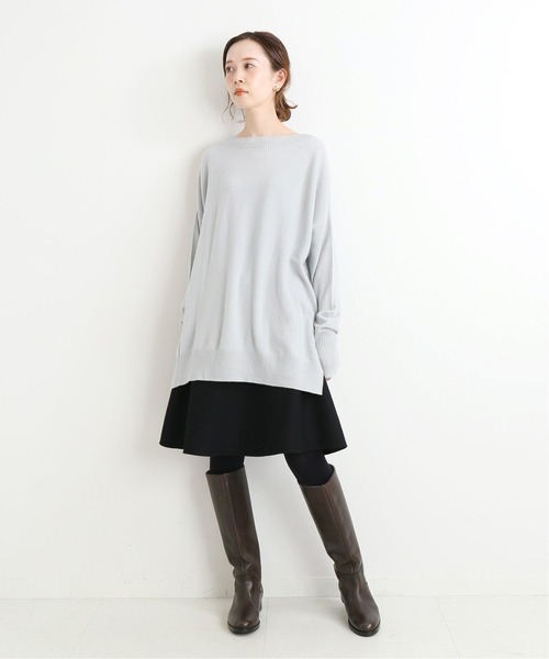 美品★イエナ IENA ウールカシミヤ 畦ホールプルオーバー ボートネック IENA（イエナ）の「ウールカシミヤ畦ホールプルオーバー