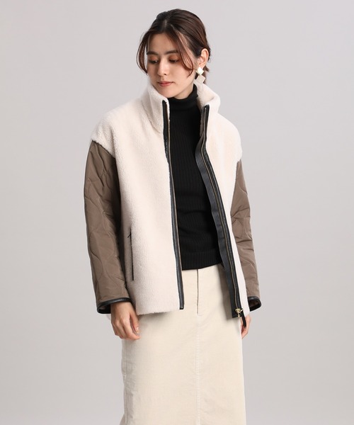 INED（イネド）の「ショートボアブルゾン（ブルゾン・レディース・アイボリー・9号）」の2枚目の写真