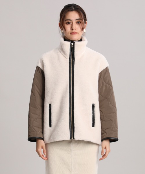 INED（イネド）の「ショートボアブルゾン（ブルゾン・レディース・アイボリー・9号）」の3枚目の写真