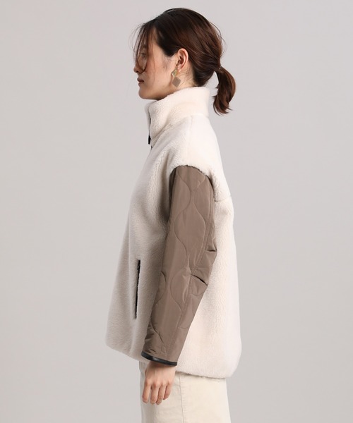 INED（イネド）の「ショートボアブルゾン（ブルゾン・レディース・アイボリー・9号）」の4枚目の写真