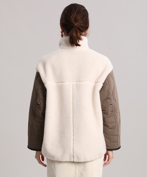 INED（イネド）の「ショートボアブルゾン（ブルゾン・レディース・アイボリー・9号）」の5枚目の写真