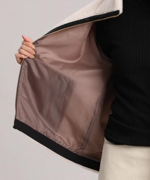 INED（イネド）の「ショートボアブルゾン（ブルゾン・レディース・アイボリー・9号）」の7枚目の写真