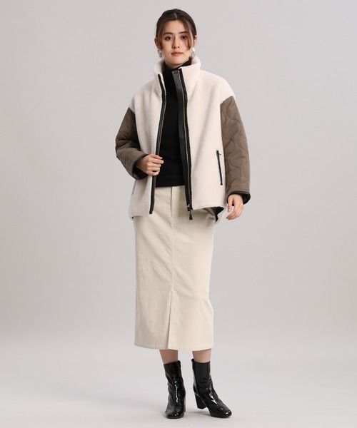 INED（イネド）の「ショートボアブルゾン（ブルゾン・レディース・アイボリー・9号）」の9枚目の写真