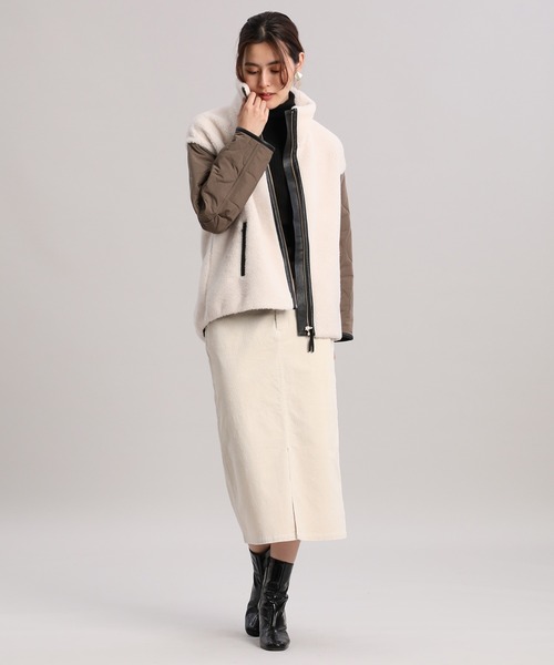 INED（イネド）の「ショートボアブルゾン（ブルゾン・レディース・アイボリー・9号）」の10枚目の写真