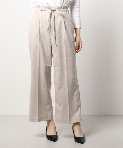 Te chichi TERRASSE（テチチテラス）の「ウエストリボンストレートパンツ（その他パンツ・レディース・ブラック/ベージュ/ブラウン/グレー・ﾌﾘ-）」の5枚目の写真
