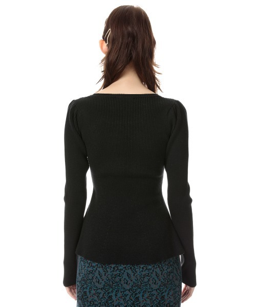 SLY(スライ)の「PEPLUM HG TOPS ペプラム ハイゲージ トップス(ニット/セーター・レディース・ベージュ/アイボリー/ブラック/ターコイズブルー・FREE)」の9枚目の写真