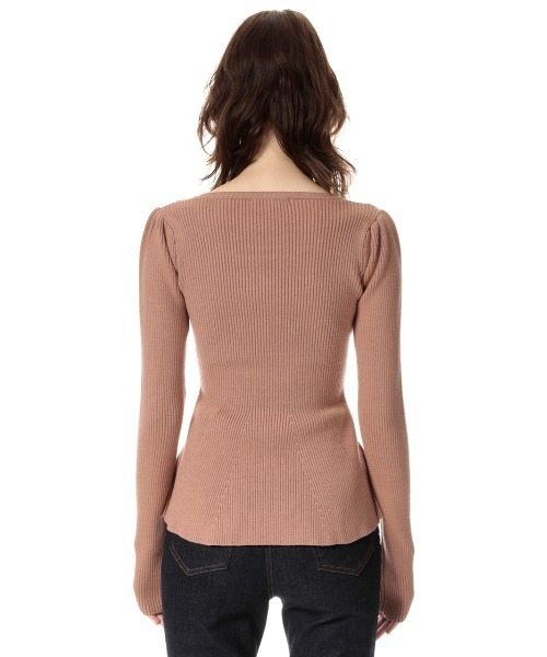 SLY(スライ)の「PEPLUM HG TOPS ペプラム ハイゲージ トップス(ニット/セーター・レディース・ベージュ/アイボリー/ブラック/ターコイズブルー・FREE)」の14枚目の写真