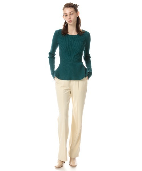 SLY(スライ)の「PEPLUM HG TOPS ペプラム ハイゲージ トップス(ニット/セーター・レディース・ベージュ/アイボリー/ブラック/ターコイズブルー・FREE)」の16枚目の写真