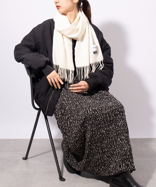 セール】【SETUP7】オーガニックカシミヤミックスマフラー 無地