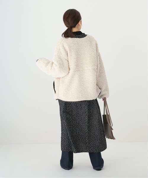 Simplicite（サンプリシテ）の「ボアパイピングブルゾン◆（ブルゾン・レディース・ホワイト/チャコールグレー・FREE）」の6枚目の写真