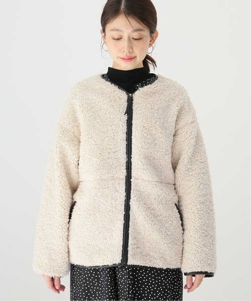 Simplicite（サンプリシテ）の「ボアパイピングブルゾン◆（ブルゾン・レディース・ホワイト/チャコールグレー・FREE）」の7枚目の写真