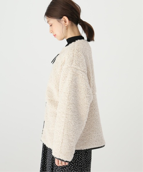 Simplicite（サンプリシテ）の「ボアパイピングブルゾン◆（ブルゾン・レディース・ホワイト/チャコールグレー・FREE）」の8枚目の写真