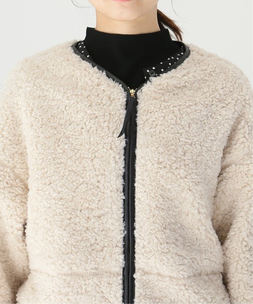 Simplicite（サンプリシテ）の「ボアパイピングブルゾン◆（ブルゾン・レディース・ホワイト/チャコールグレー・FREE）」の10枚目の写真