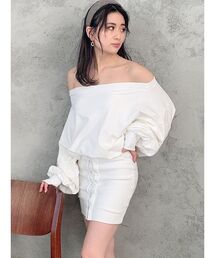 2WAYドッキングオフショルスウェットワンピース