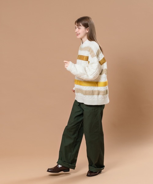 MUHET(ミュエータ)の「ケーブルデザインニット(ニット/セーター・レディース・オフホワイト/グリーン・SMALL/MEDIUM/X-LARGE)」の11枚目の写真