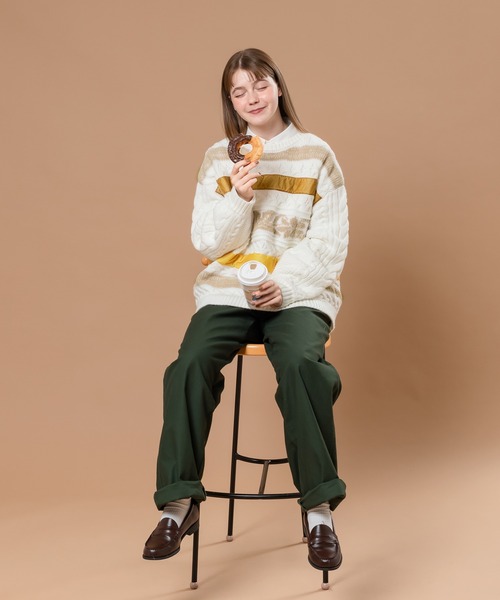 MUHET(ミュエータ)の「ケーブルデザインニット(ニット/セーター・レディース・オフホワイト/グリーン・SMALL/MEDIUM/X-LARGE)」の18枚目の写真