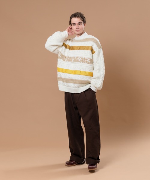 MUHET(ミュエータ)の「ケーブルデザインニット(ニット/セーター・レディース・オフホワイト/グリーン・SMALL/MEDIUM/X-LARGE)」の22枚目の写真